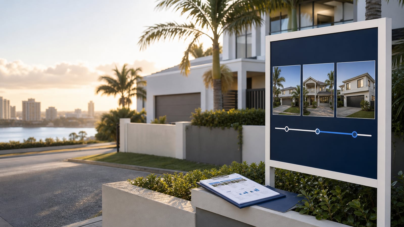 Gold Coast house with three comparable properties and a price range used to plan the launch price