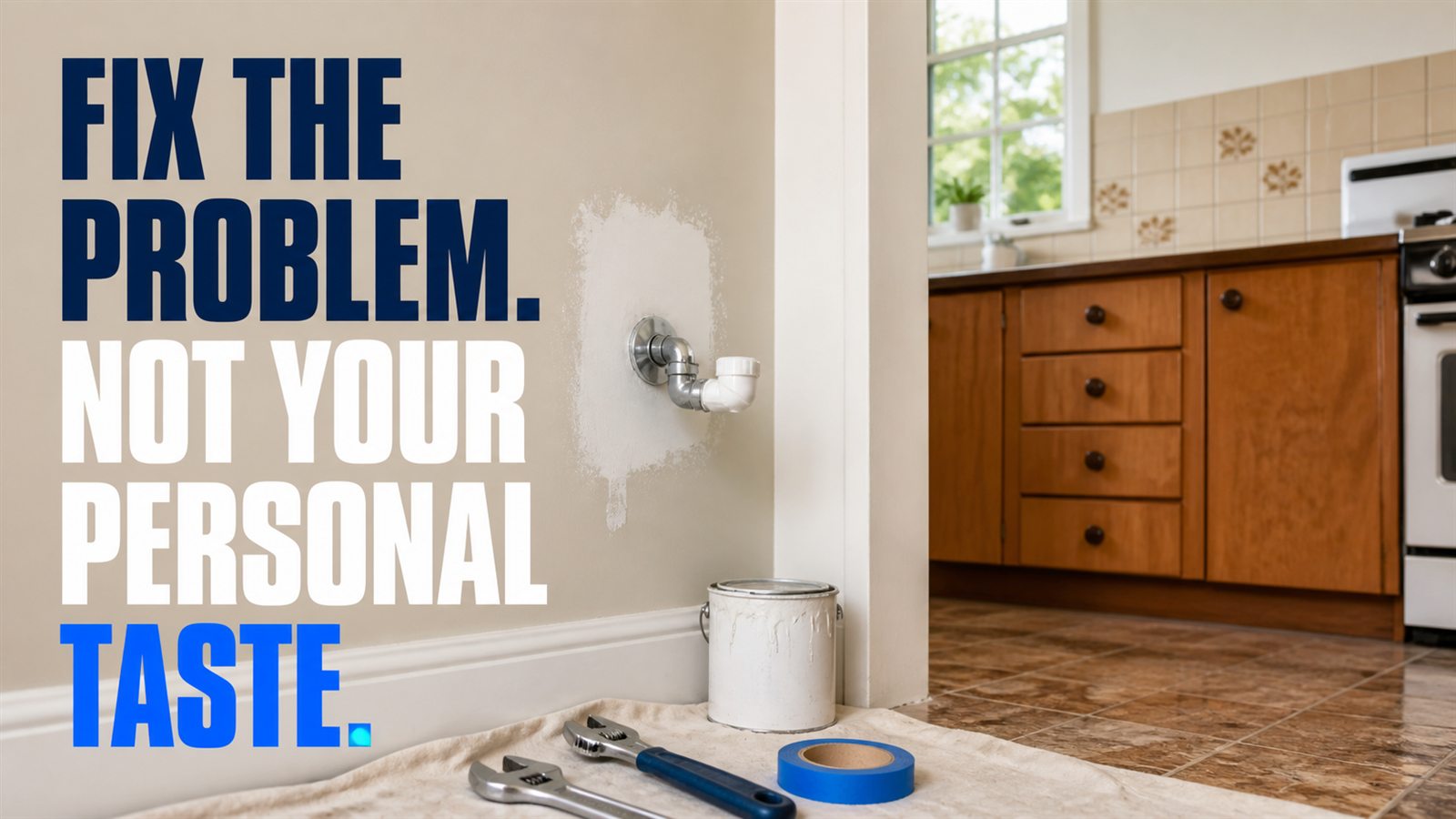 Practical property repairs with the message: Fix the problem. Not your personal taste.