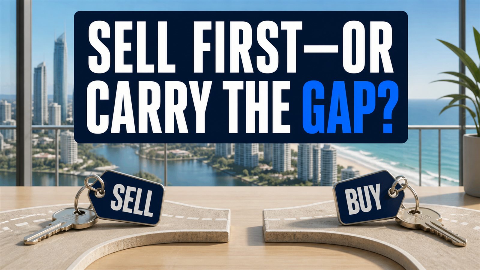Sell and buy property keys with the question: Sell first—or carry the gap?