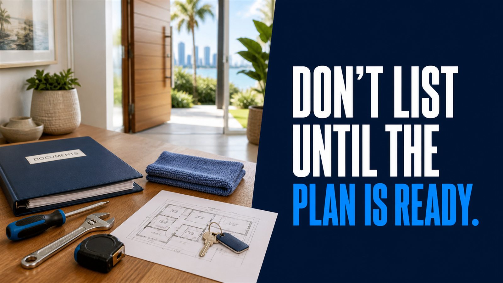 Property preparation items with the message: Do not list until the plan is ready.