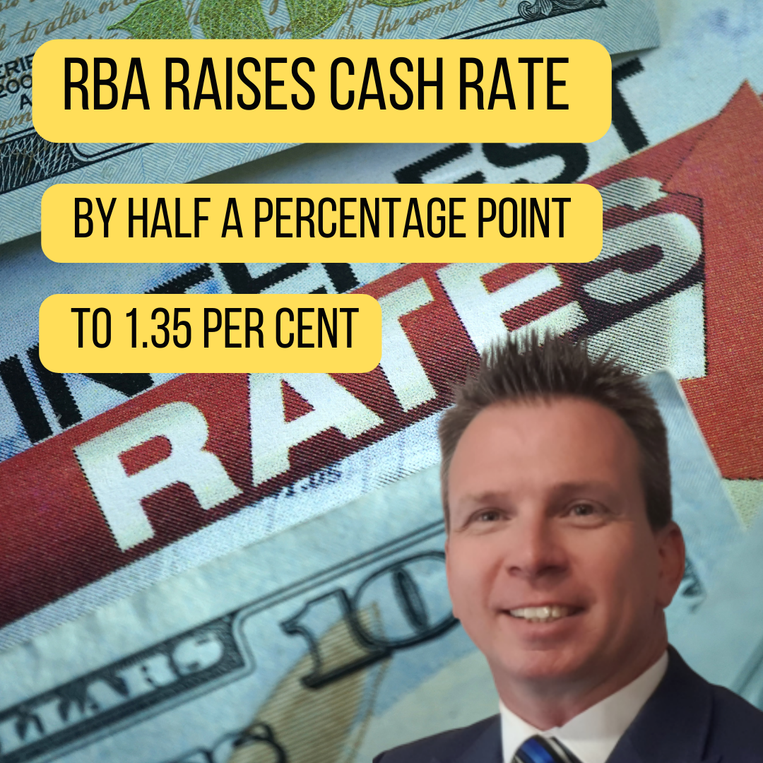 Reserve Bank of Australia lifts interest rates by 50 basis points to 1.