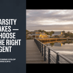 Real estate agents Varsity Lakes — Lake Orr skyline at golden hour